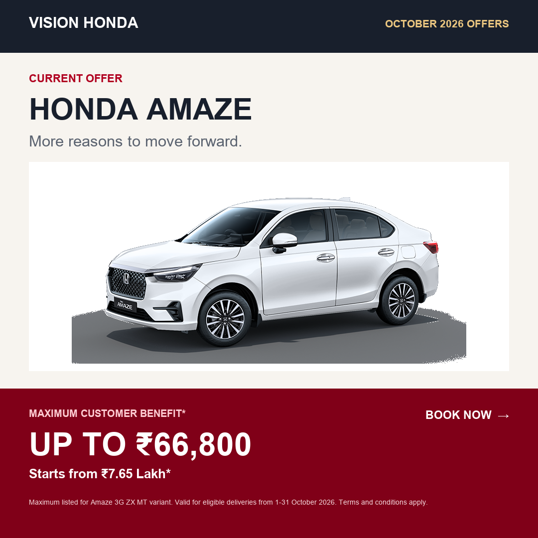 Honda Amaze October 2026 offer